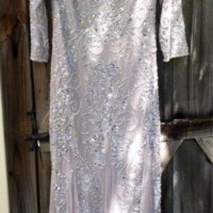 Pizarro Nights Size 6 Silver Mother of Bride Gown